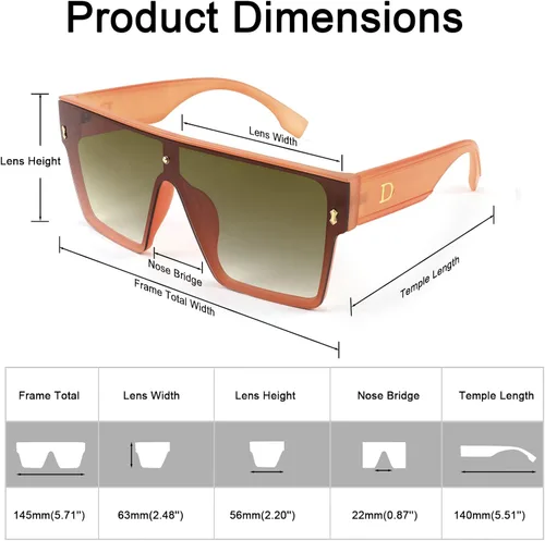 Vista 5 de Karsaer Chic De Gran Tamaño Cuadrado Mujeres Hombres De Una Sol Pieza Gafas De Sol Moda Top Plano Grande Unisex Gafas De Sol Mujeres Hombres K7110