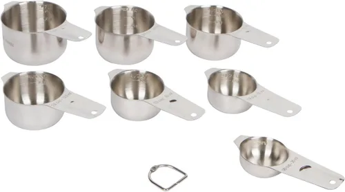 Vista 2 de Juego de tazas medidoras de acero inoxidable de grado profesional de 7 piezas i Kito
