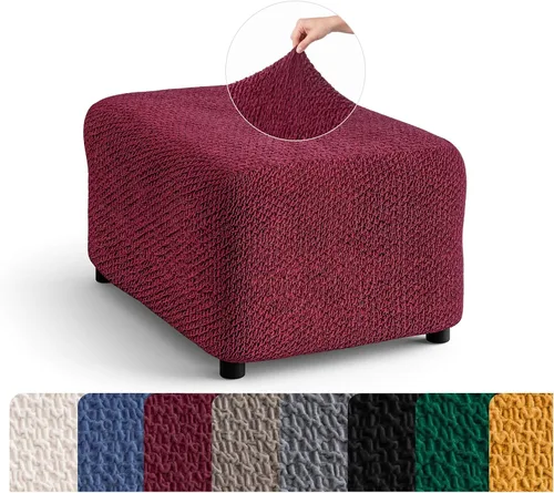 Vista 10 de PAULATO BY GA.I.CO. Funda otomana para taburete, funda de tela de poliéster suave, protector elástico de muebles de 1 pieza, colección de Negro