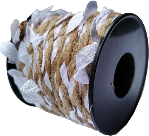 Vista 13 de Cuerda natural de yute de hoja azul de 33 pies, cuerda de arpillera de cáñamo de 3 capas, cuerda de arpillera de cáñamo, resistente para decoración