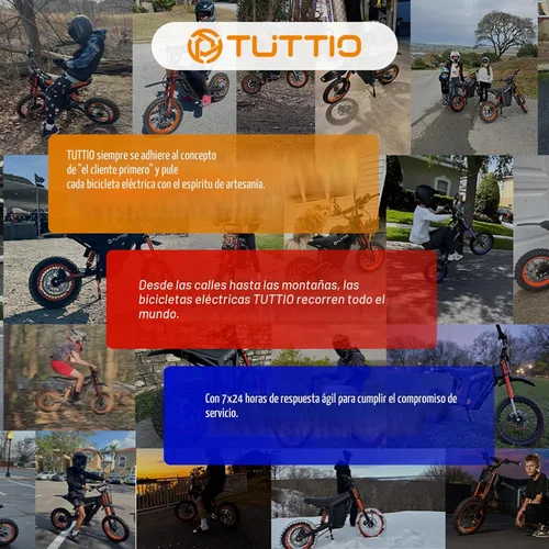 Vista 8 de Tuttio Soleil01 Bicicleta eléctrica de la suciedad 40MPH 200NM Off Road Ebike 54.6V 21AH Battery, 45Miles, 14"/12" Fat Tire Electric Mountain Bike
