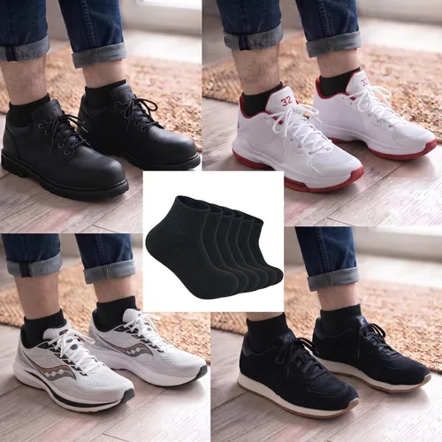 Vista 5 de Glory Max 6 pares de calcetines tobilleros de algodón sólido para hombre con amortiguación