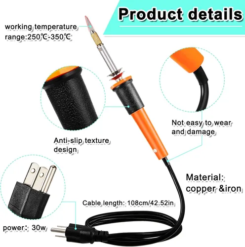 Vista 3 de Honoson - Herramienta de corte con cuchillo caliente eléctrico de 19 piezas, cortador de plantillas con cuchillo caliente multiusos con soporte