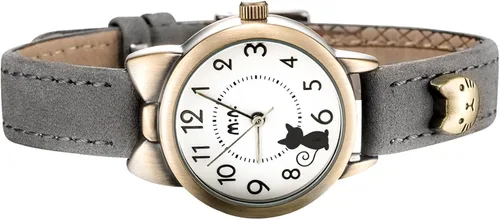 Vista 2 de DREAMING Q&P Correa de cuero suave para niña, relojes de pulsera de cuarzo para mujer, lindo Bowknot