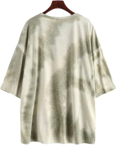 Vista 2 de Fenxxxl - Camiseta de manga corta con cuello redondo de gran tamaño camiseta con gráfico holgada casual para mujer