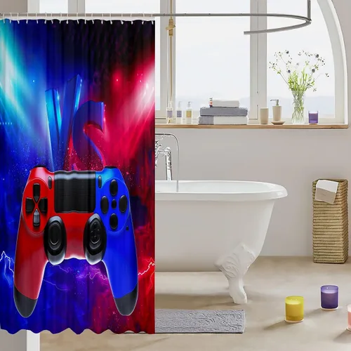 Vista 111 de Feelyou Cortina de ducha con diseño de gato para decoración de baño, bonita cortina de baño para puestos de bañeras, accesorios de baño divertidos