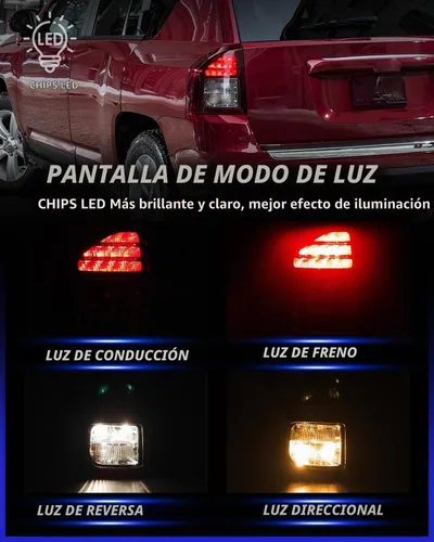 Vista 2 de AUTOONE - Para 2014 2015 2016 2017 Jeep Compass luces traseras de fábrica con bombillas, lado del conductor (LH)
