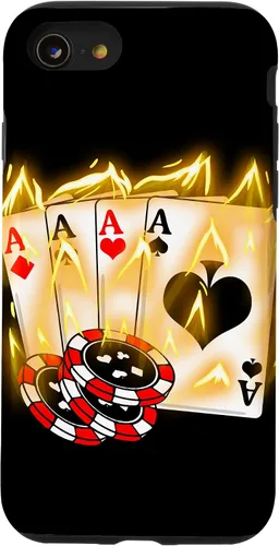 Vista 18 de Burning Four Aces Poker Cool Quad Aces Poker Player Gift Case for iPhone 17
