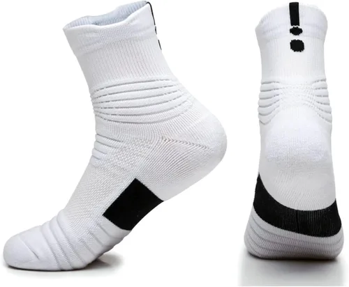 Vista 6 de Paquete de 3 calcetines de compresión de baloncesto acolchados para atletismo, para correr, ciclismo
