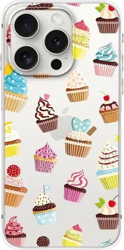Vista 7 de Blingy's Funda para iPhone 15 Pro, bonito patrón de Navidad con diseño de copos de nieve de invierno, funda protectora transparente de TPU suave