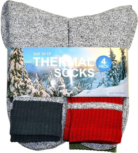 Vista 7 de Calcetines térmicos de invierno de algodón reciclado, respetuosos con el medio ambiente, para mujeres y hombres