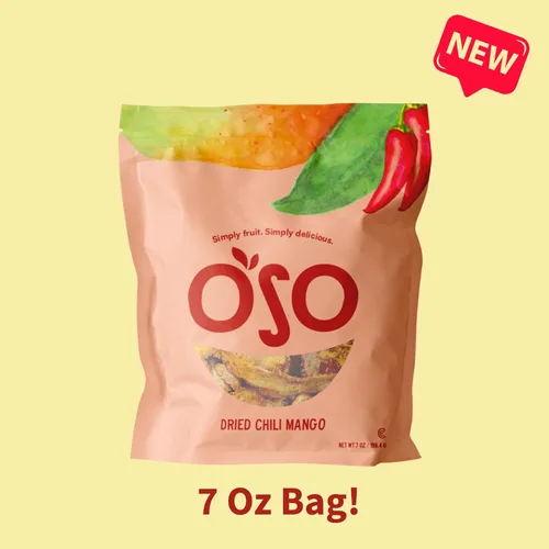 Vista 3 de Oso Snacks Mango Chile Seco Bolsa de 7 Oz Sin Azúcar Añadida Sin Conservantes 100% Fruta Sin OGM Simplemente Fruta. Simplemente