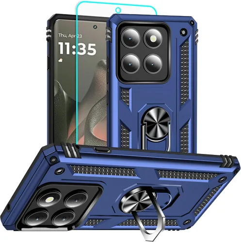 Vista 18 de HNHYGETE Funda para Motorola Edge 2025 con protector de pantalla: soporte giratorio de grado 360° (antideslizante) protección contra caídas y golpes