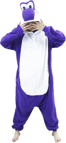 Vista 2 de Pijama unisex de Yoshi Kigurumi de Yoshi Kigurumi para adultos, para Halloween, Navidad, anime, verde, disfraz de Yoshi, disfraz para pareja