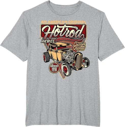 Vista 81 de Camiseta vintage Hot Rod Speed and Power para hombre Asphalt Grey