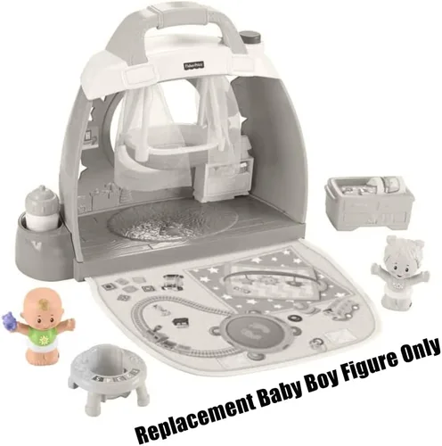 Vista 4 de Pieza de repuesto para el juego de guardería Fisher-Price Little People Cuddle 'n Play - GKP70 ~ Figura de bebé niño ~ Cabello rubio ~ Camisa verde