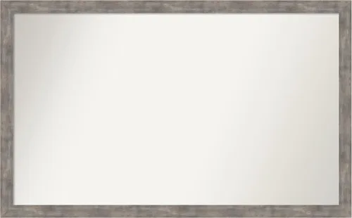 Vista 273 de Amanti Art Silver Bathroom Mirror for Over Sink, 26x45 Custom Made Marred Pewter Rectangle Vanity Mirror, Oversize Casual Wood Frame, Hangs Estaño
