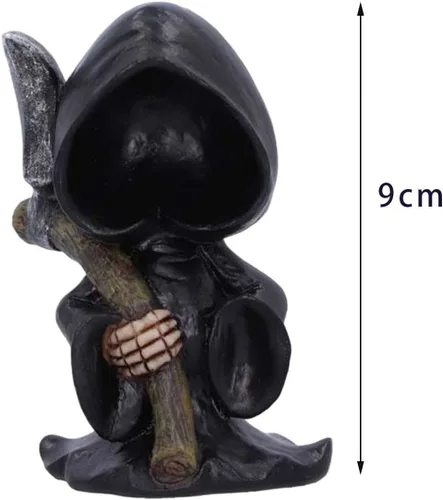 Vista 6 de KLKCMS Estatua de figura de Halloween, acento de muerte santa, celebración de Santa Muerte, figura de la Santa Muerte para armario de fiesta