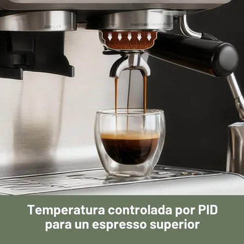 Vista 5 de Gevi Máquina de café expreso de caldera dual con amoladora incorporada