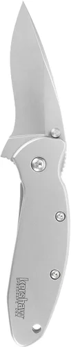 Vista 3 de Cuchillo de bolsillo Kershaw Scallion, negro y gris, hoja de 6,1 cm de acero inoxidable Drop Point, EDC con apertura asistida, doble bloqueo, hecho