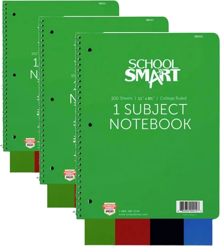 Vista 10 de School Smart Cuaderno de espiral no perforado de 1 materia, 100 hojas, 11 x 8-1/2 pulgadas
