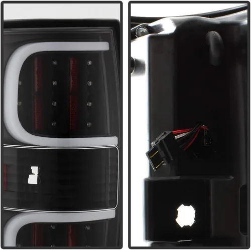 Vista 4 de ACANII - Para Ford F150 2009, 2010, 2011, 2012, 2013, 2014, faros traseros dobles LED negros, lámparas de freno, par izquierdo + derecho