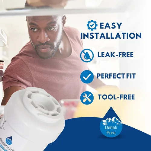 Vista 6 de Paquete de 2 filtros de agua de repuesto para refrigerador Hotpoint HSS25GFTGWW, compatible con Hotpoint MWF, cartucho de filtro de agua para nevera