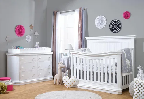 Vista 4 de Sorelle Furniture Primo - Cuna convertible clásica 4 en 1, cuna blanca hecha de madera, acabado no tóxico, cama de bebé de madera, cama infantil