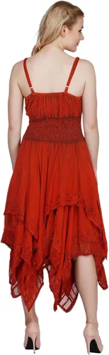 Vista 6 de Wevez Vestido bordado con tirantes delgados para mujer