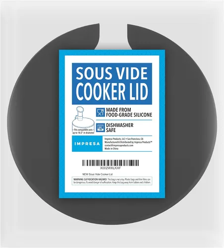 Vista 6 de IMPRESA Sous Vide - Tapa de silicona para ollas de hasta 10.5 pulgadas, color negro, control de temperatura de precisión compatible con olla