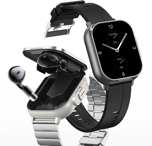 Vista 6 de Reloj inteligente con auriculares, relojes con correa de silicona, pantalla de 2.01 pulgadas, reloj rastreador con auriculares