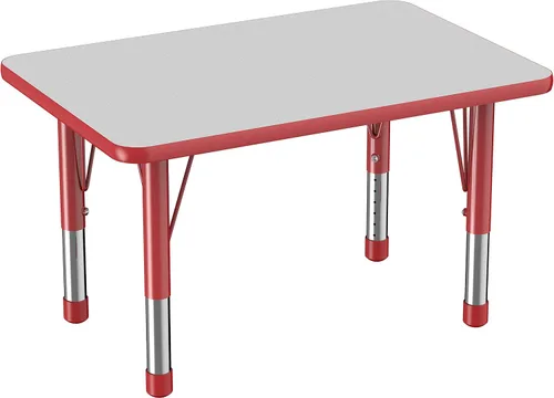 Vista 73 de FDP - Mesa rectangular para actividades escolares y aulas (24 x 36 pulgadas), patas gruesas para niños pequeños, altura ajustable de 15 a 24