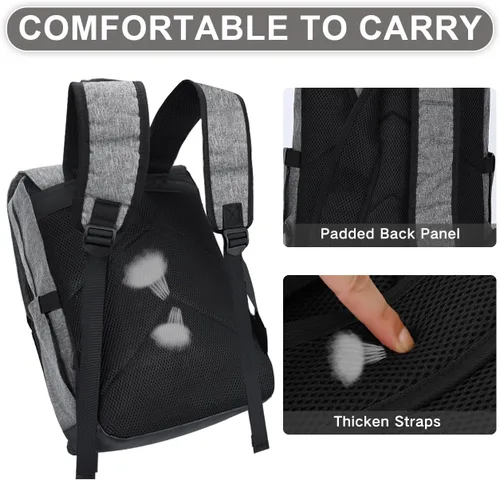 Vista 6 de RAVUO Mochila para hombres y mujeres, resistente al agua de 15.6 pulgadas, mochila para computadora portátil, mochila universitaria, mochila casual