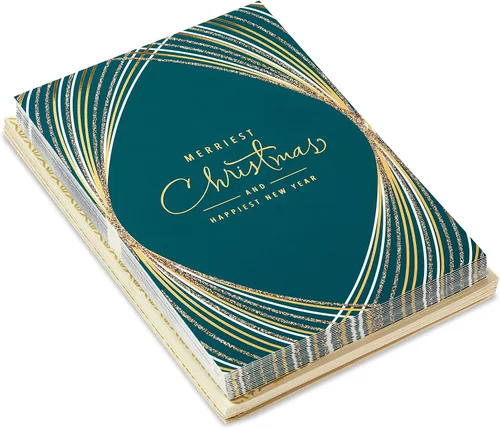 Vista 3 de Hallmark - Tarjetas de Navidad en caja, Navidad más alegre (16 tarjetas y sobres)