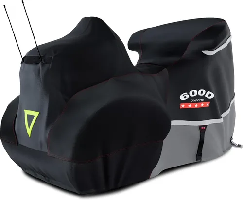 Vista 11 de Funda para motocicleta 600D resistente para todas las estaciones, universal, impermeable, protección solar al aire libre, duradera, reflectante Negro