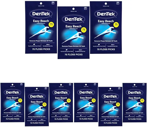Vista 12 de DenTek Complete Clean - Púas de hilo dental de fácil alcance, sin romper y sin triturar, 75 unidades (el paquete puede variar) Dental Flossers