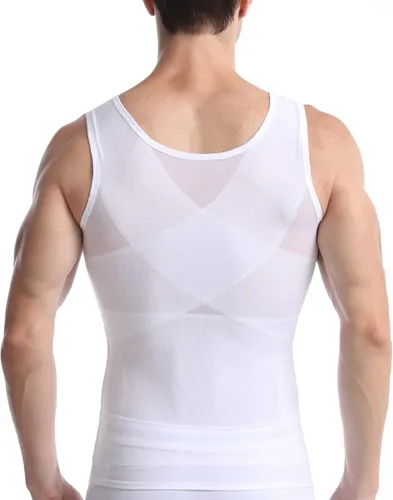 Vista 2 de ISUP Mens Slimming Body Shaper Shirt Chest Compression Tank Top Tummy Control Undershirt Shaperwear