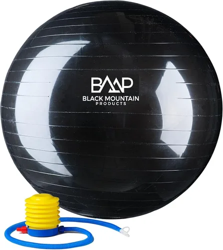Vista 10 de Black Mountain Products Bola de yoga de estabilidad para ejercicio, bomba de pie, tapón de bola, extractor de enchufe, capacidad de peso estática