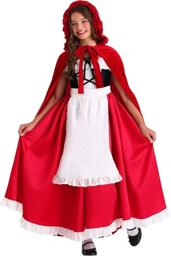 Vista 6 de Disfraz de capucha roja de lujo para niñas, traje de capucha roja para niños