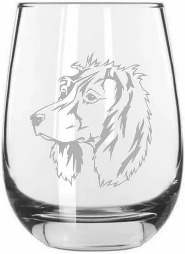 Vista 569 de Shar Pei (chino) - Vaso de vino sin tallo grabado para perro, 15.25 onzas