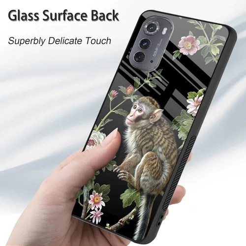 Vista 248 de Funda para Motorola Moto Edge 2022, cubierta trasera de vidrio templado con protector de pantalla, funda protectora a prueba de golpes para Motorola