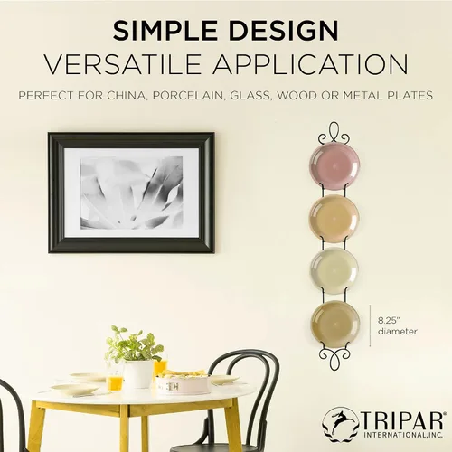 Vista 2 de TRIPAR Augusta - Estante vertical de 4 niveles para platos coleccionables, placas, platos y porcelana