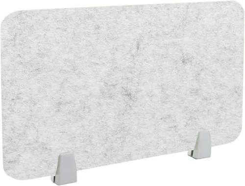 Vista 8 de Icegrey Divisor acústico de escritorio, panel de privacidad, escritorio extraíble absorbente de sonido con 2 clips para centros de llamadas de Beige
