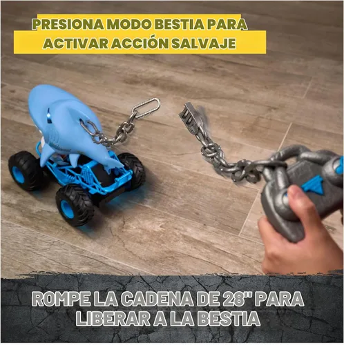 Vista 5 de Monster Jam Chomping Megalodon RC Toy Monster Truck, 1:15 Scale