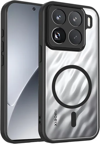 Vista 16 de Funda magnética transparente compatible con Xiaomi 17T, color negro 2 en 1 PC + TPU cubierta de teléfono a prueba de golpes, carcasa protectora
