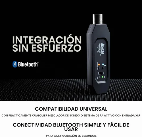 Vista 3 de ALTO Receptor Bluetooth Total 2 XLR Equipado Recargable con Bluetooth para Configuraciones de Mesas de Mezclas de Audio y Sistemas PA Activos