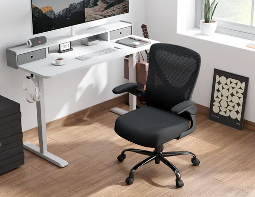 Vista 8 de Ergalithic Silla ergonómica de oficina – Sillas de escritorio de computadora en forma de X cómodas, silla de juegos de malla con respaldo alto