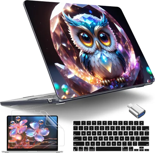 Vista 8 de Tuiklol Funda para MacBook Air M5 de 13.6 pulgadas 2026 2025 2024 2022 versión M4 M3 M2 Chip Modelo A3449 A3240 A3113 A2681, cubierta rígida