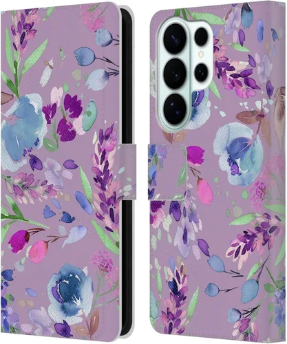 Vista 88 de Head Case Designs Officially Licensed Ninola Abstract Poppies Lilac Floral Leather Wallet Case Compatible with Samsung Galaxy A07 4G