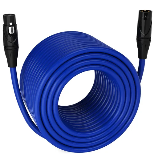 Vista 139 de LyxPro Cable de micrófono XLR hembra a macho de ángulo recto de 3 pines de 1.5 pies para altavoces amplificados, interfaz de audio, rendimiento